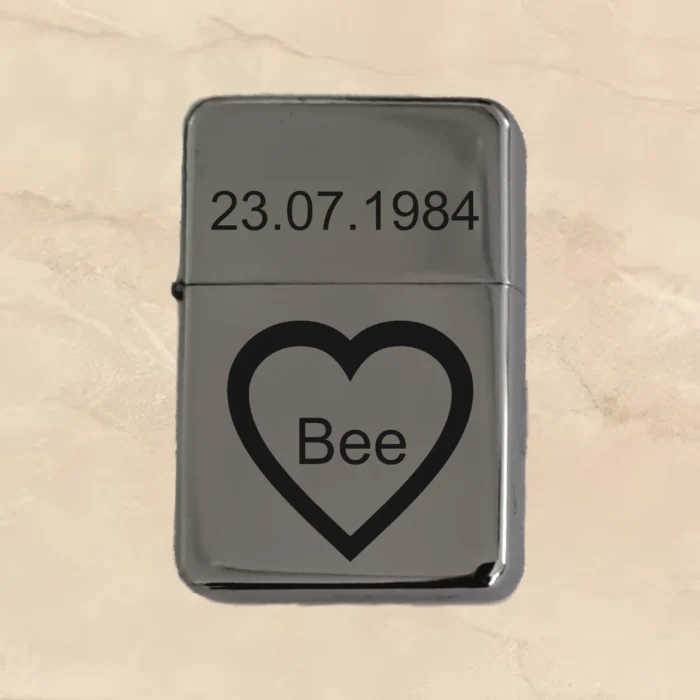 Sturmfeuerzeug mit gravur glänzend Set bild foto personalisierbar individuell personalisiert Traumgravur Bee