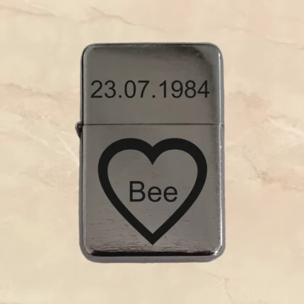 Sturmfeuerzeug mit gravur matt Set bild foto personalisierbar individuell personalisiert Traumgravur Bee